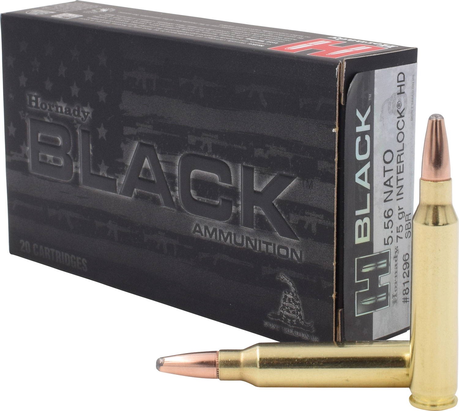 Hornady 81296 Black 5.56x45mmNATO 75gr InterLock Heavy Duty 20 Per Box/10 Case 3 Hornady 81296 Black 5.56x45mmNATO 75gr InterLock Heavy Duty 20 Per Box/10 Case