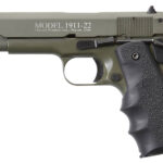 Chiappa Firearms 401121 1911-22 22 LR 10+1 5" OD Green Serrated Steel Slide & Beavertail Frame, Black Hogue Rubber w/Finger Grooves Grip 1 29859