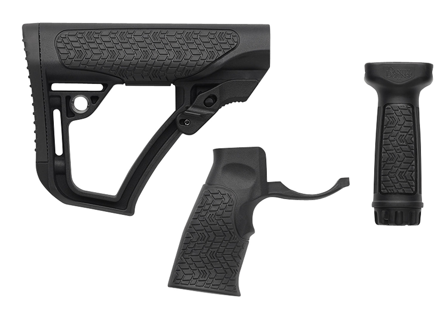 Daniel Defense 2810206145006 Collapsible Buttstock Pistol Grip/Vertical Foregrip AR-15 Black Polymer 3 Daniel Defense 2810206145006 Collapsible Buttstock Pistol Grip/Vertical Foregrip AR-15 Black Polymer