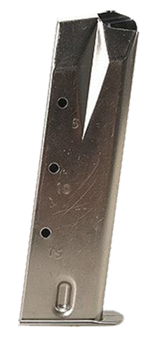 Mec-Gar MGRP8515N Ruger 15rd 9mm Luger, Fits  Ruger P95/P85/P89/P93/P94, Nickel Carbon Steel