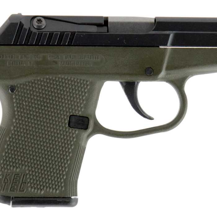 Kel-Tec P32BGRN P-32  32 ACP Caliber with 2.68" Barrel, 7+1 Capacity, Green Finish Aluminum Frame, Serrated Blued Steel Slide & Green Polymer Grip