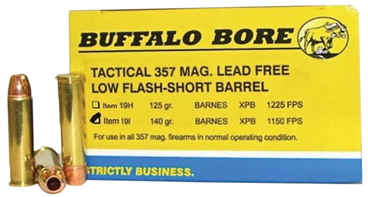 Buffalo Bore Ammunition 19I20 Buffalo-Barnes Strictly Business 357Mag 140gr Barnes VOR-TX XPB Lead Free 20 Per Box/12 Case