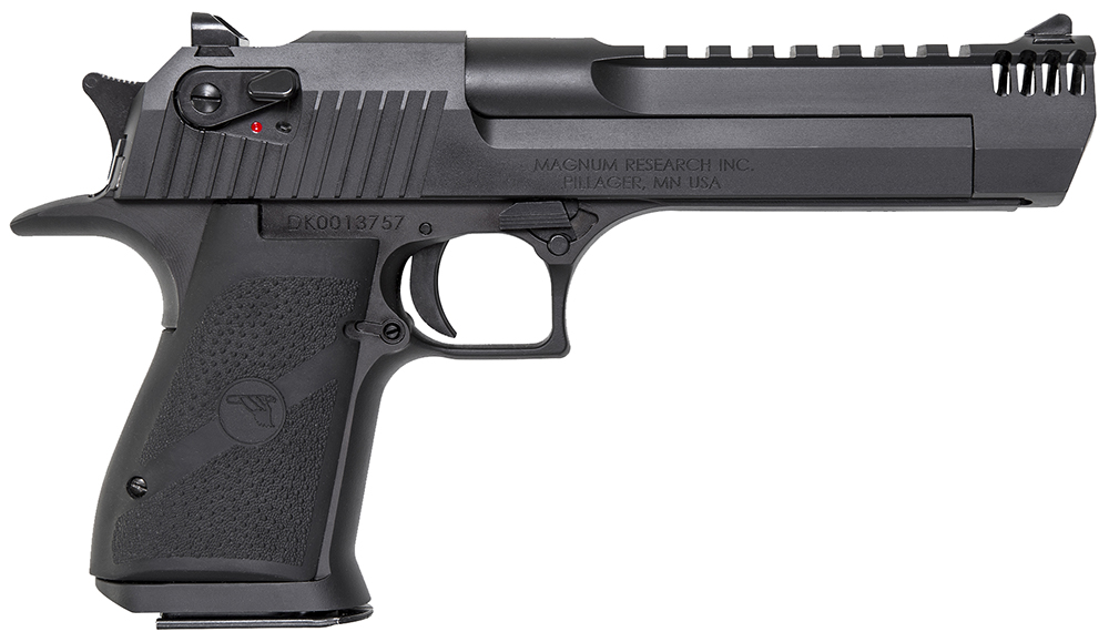 Magnum Research DE50IMB Desert Eagle Mark XIX 50 AE 6" with Muzzle Brake 7+1 Matte Black Carbon Steel Frame & Slide Black Rubber Grip