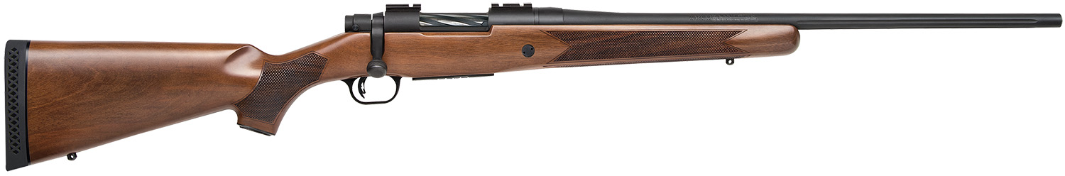 Mossberg 27841 Patriot Full Size 22-250 Rem 5+1 22" Matte Blued Fluted Barrel, Drilled & Tapped Matte Blued Stainless Steel Receiver, Walnut Fixed Stock, Right Hand 3 Mossberg 27841 Patriot Full Size 22-250 Rem 5+1 22" Matte Blued Fluted Barrel, Drilled & Tapped Matte Blued Stainless Steel Receiver, Walnut Fixed Stock, Right Hand