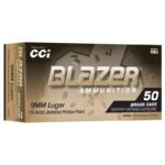 CCI Blazer Brass Handgun Ammunition 9mm Luger 115gr JHP 1145 fps 50/ct 1 https3A2F2Fmedia.chattanoogashooting.com2Fimages2Fproduct2FCC52392FCC52392