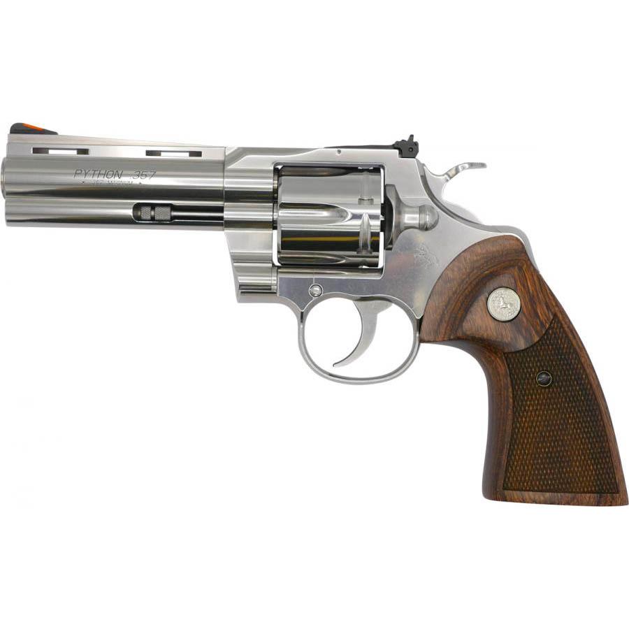 Colt Python Handgun .357 Mag 6rd Capacity 4.25" Barrel Stainless Finish Wood Grips 3 Colt Python Handgun .357 Mag 6rd Capacity 4.25" Barrel Stainless Finish Wood Grips