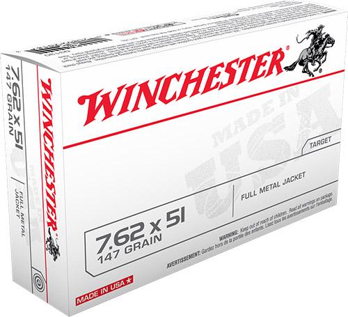 Winchester USA Rifle Ammunition 7.62 Nato 147 gr FMJ - 20/box 3 Winchester USA Rifle Ammunition 7.62 Nato 147 gr FMJ - 20/box