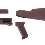 0012721 arsenal plum polymer stock set with stainless steel heat shield for milled receivers