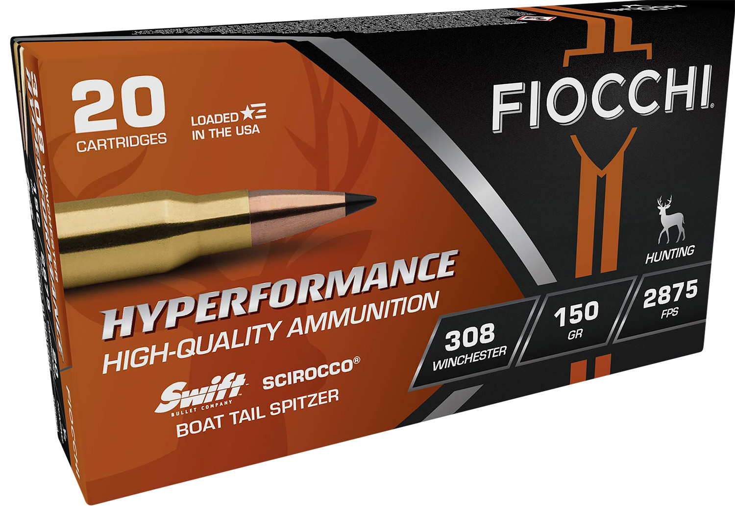 Fiocchi 308SCA Hyperformance  308Win 150gr Swift Scirocco II Bonded 20 Per Box/10 Case