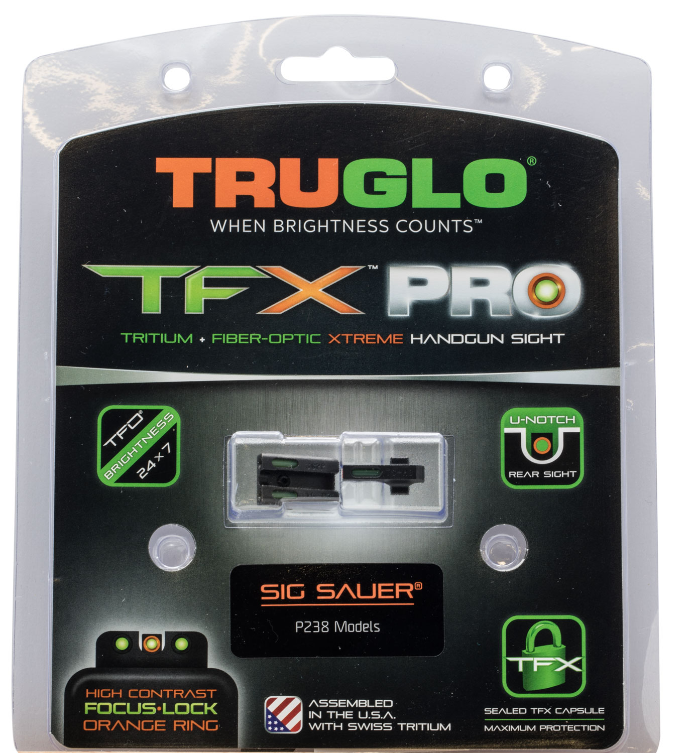 TruGlo TG13SG3PC TFX Pro Black | Green Tritium & Fiber Optic Orange Outline Front Sight Green Tritium & Fiber Optic Rear Sight 3 TruGlo TG13SG3PC TFX Pro Black | Green Tritium & Fiber Optic Orange Outline Front Sight Green Tritium & Fiber Optic Rear Sight