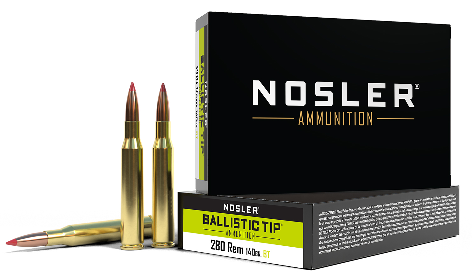 Nosler 40073 Ballistic Tip  280Rem 140gr Spitzer Ballistic Tip 20 Per Box/10 Case