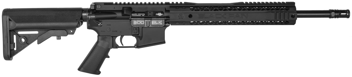Black Rain BROSPEC15300BLK Spec15  300 Blackout 16" 30+1 Black Hard Coat Anodized Enhanced G.I. Sopmod Stock
