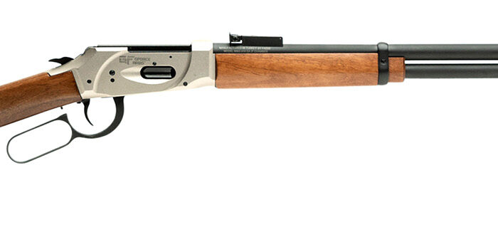 Gforce Arms GFLVR410NKL Saddlehorn  Full Size 410 Gauge Lever 2.50" 9+1 24" Black Steel Barrel, Nickel Aluminum Receiver, Fixed Turkish Walnut Wood Stock, Right Hand