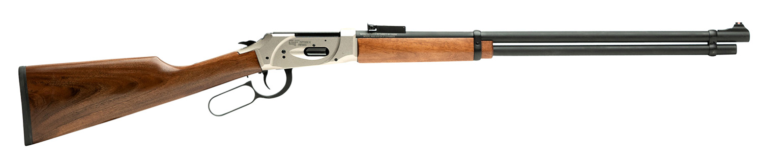 Gforce Arms GFLVR410NKL Saddlehorn Full Size 410 Gauge Lever 2.50" 9+1 24" Black Steel Barrel, Nickel Aluminum Receiver, Fixed Turkish Walnut Wood Stock, Right Hand