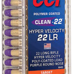 CCI 954CC Clean-22 Hyper Velocity 22LR 31gr LN Purple 50 Per Box/100 Case 1 150642