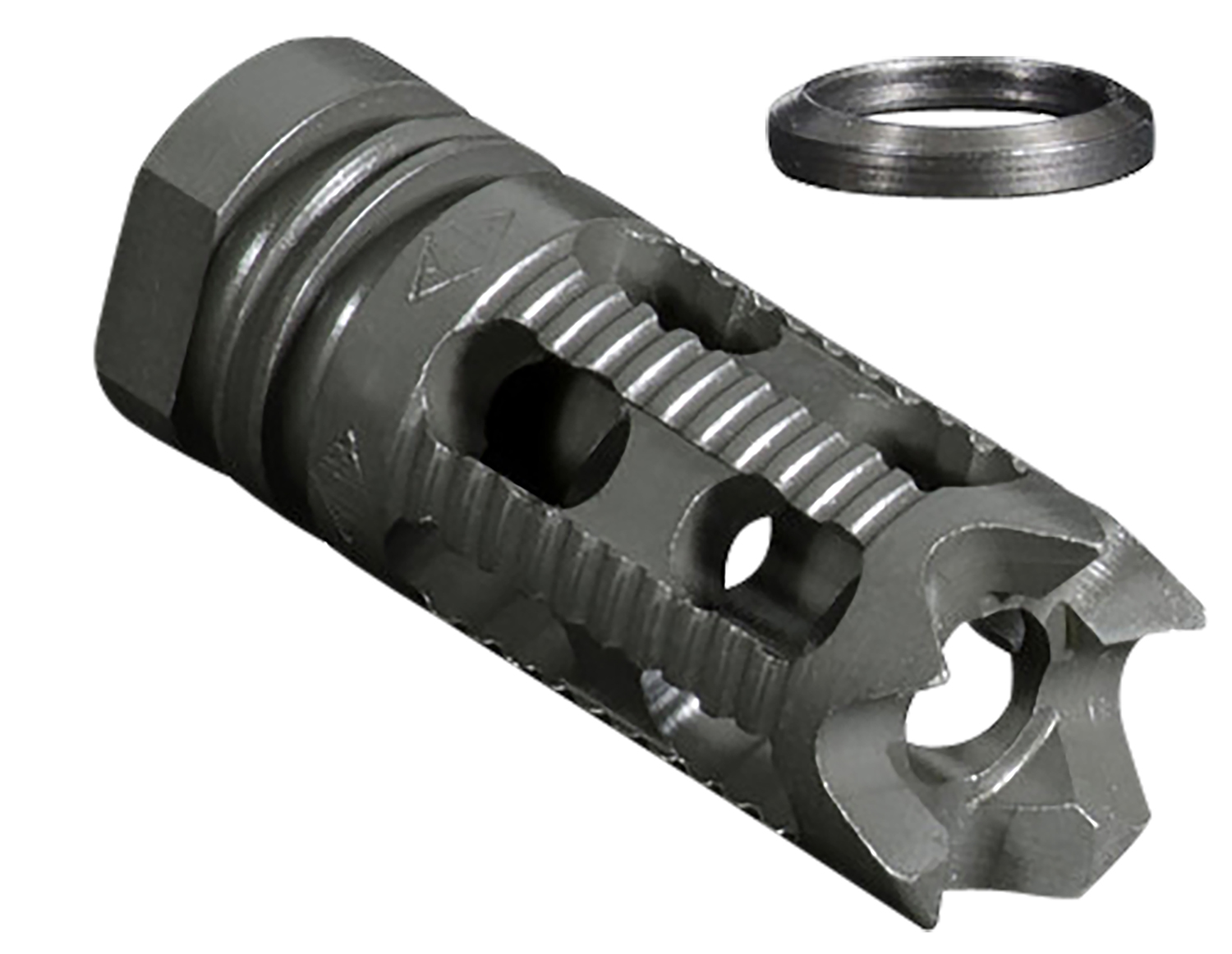 Yankee Hill 285M1 Phantom Comp/Brake with Aggressive End, 1/2"-28 tpi Threads 2.25" OAL for 5.56mm