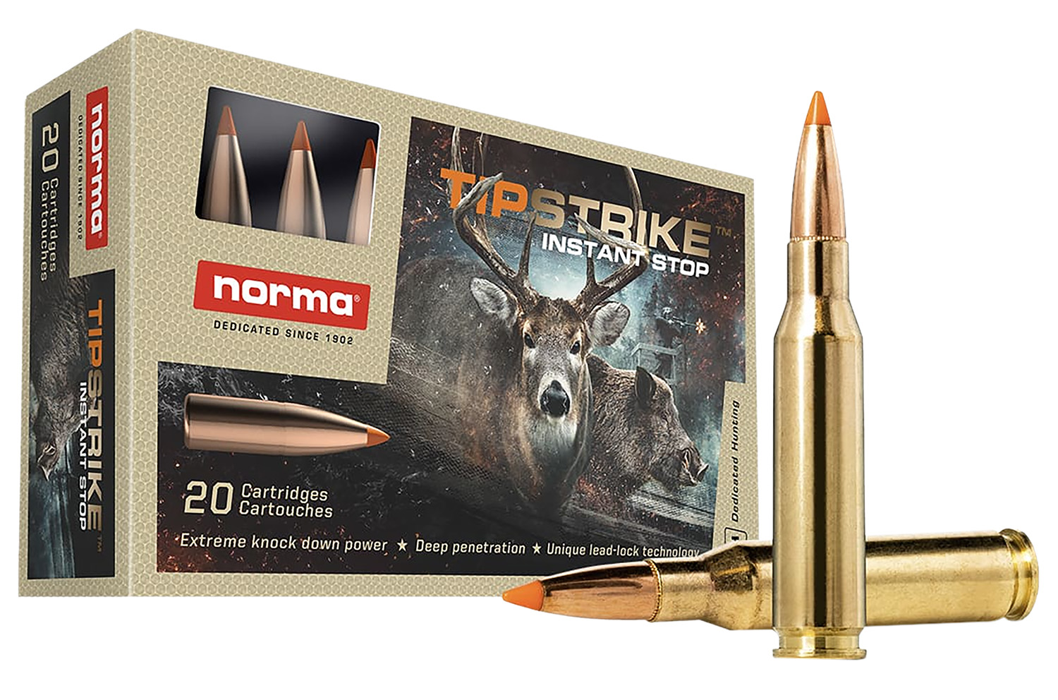 Norma Ammunition 20170362 Dedicated Hunting Tipstrike 7mm-08Rem 160gr Polymer Tip 20 Per Box/10 Case