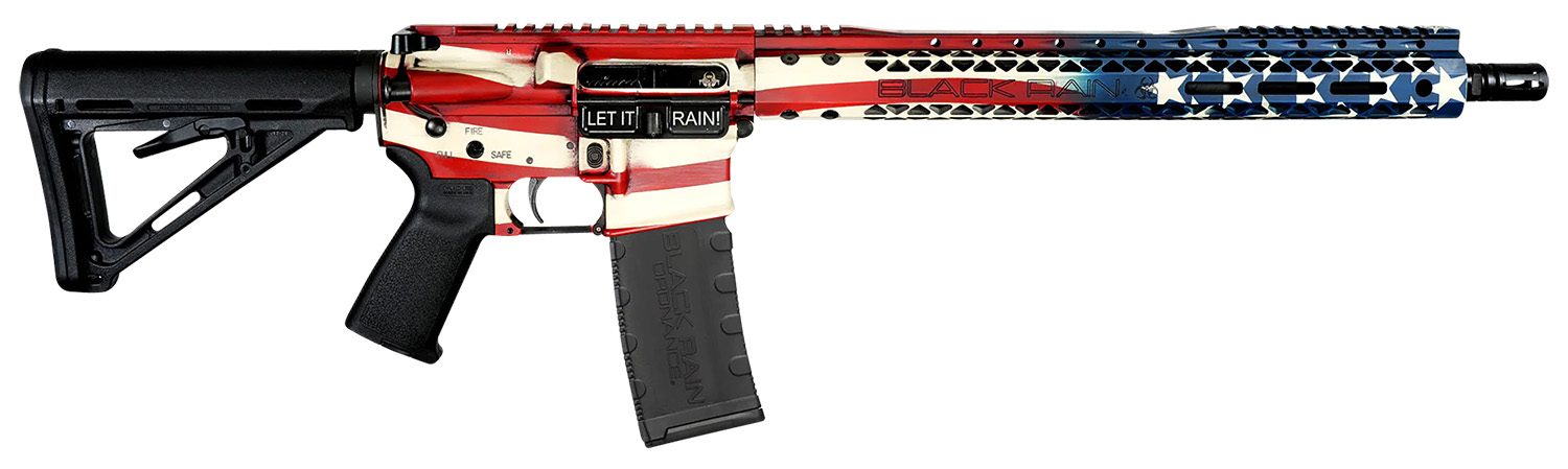 Black Rain Ordnance BROPATAMERICA Spec 15+ Patriot 5.56x45mm NATO 30+1 16", American Flag, 15" Slim M-LOK, Magpul Grip/Carbine Stock