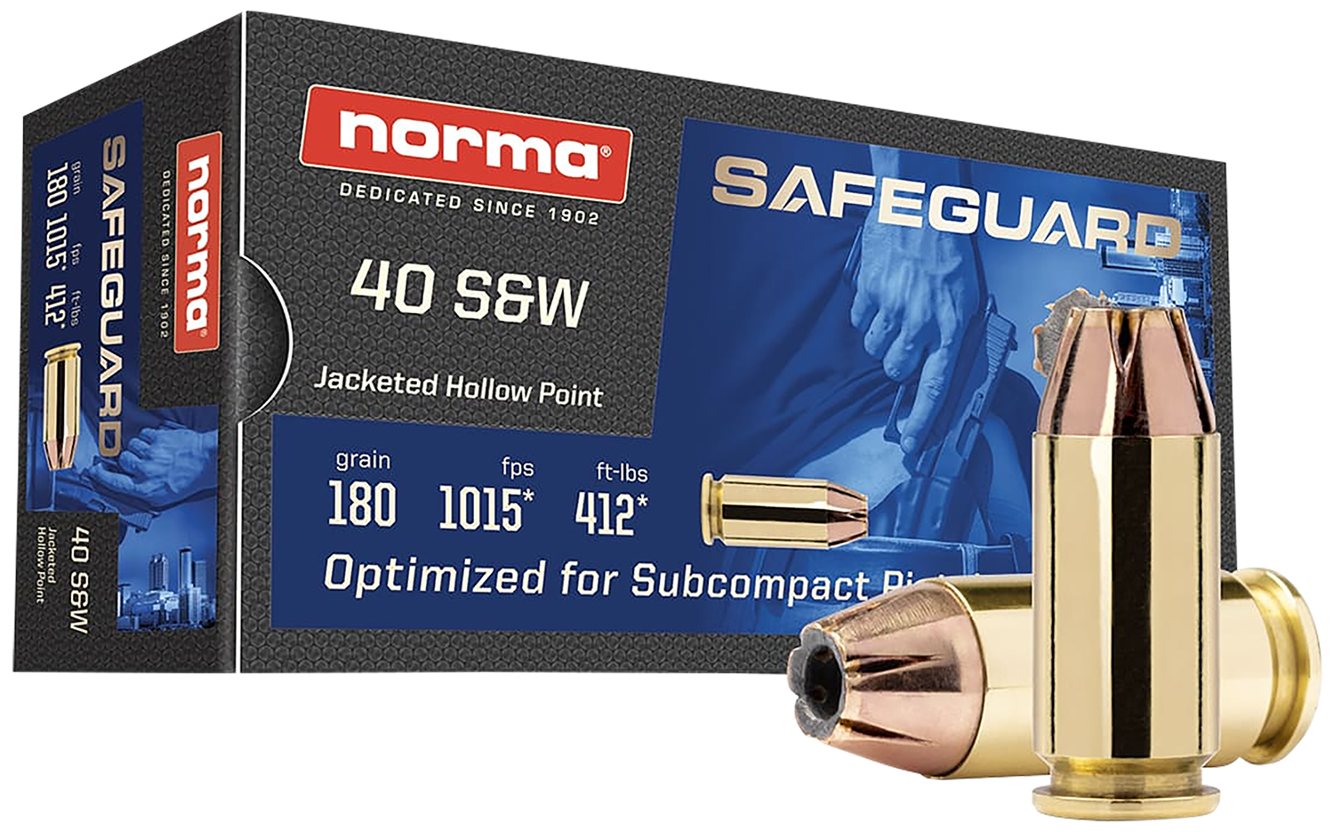 Norma Ammunition 801407727 Safeguard 40S&W 180gr Jacketed Hollow Point 50 Per Box/20 Case 3 Norma Ammunition 801407727 Safeguard 40S&W 180gr Jacketed Hollow Point 50 Per Box/20 Case