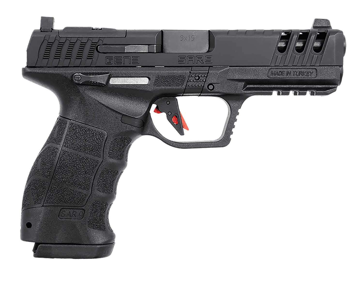SAR USA SAR9G3BL SAR9 Gen3 Full Size Frame 9mm Luger 17+1 4.40" Black Steel Barrel, Black Cerakote Serrated Steel Slide, Black Cerakote Polymer Frame w/Picatinny Rail, Black Polymer Grip 3 SAR USA SAR9G3BL SAR9 Gen3 Full Size Frame 9mm Luger 17+1 4.40" Black Steel Barrel, Black Cerakote Serrated Steel Slide, Black Cerakote Polymer Frame w/Picatinny Rail, Black Polymer Grip