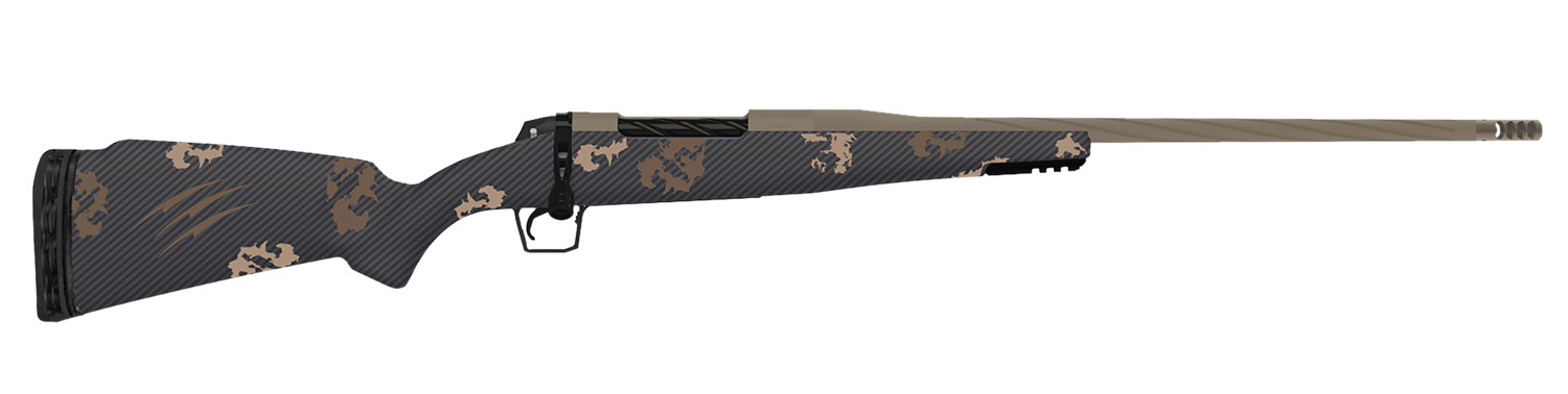Fierce Firearms TWROG300WIN22BRS Twisted Rogue Mini 300 Win 22" Smoked Bronze Cerakote Steel Threaded Barrel, Drilled & Tapped Steel Receiver, LR Negative Comb Sonora Ambush Camo Carbon Fiber Stock