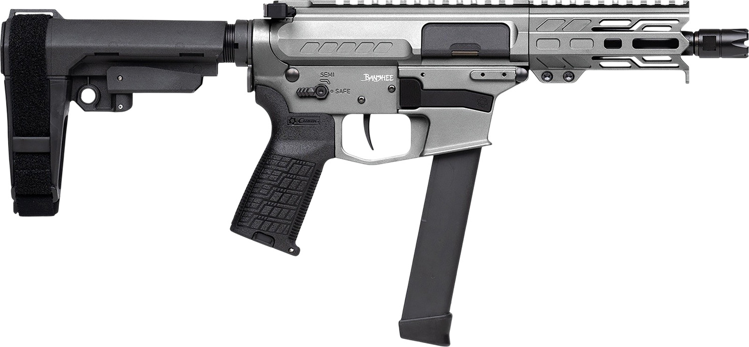 CMMG 99A290FTNG Banshee FE MkGs 9mm Luger 33+1 5" Black Nitride Threaded Barrel, M-LOK Handguard, Tungsten Cerakote Aluminum Receiver w/Picatinny Rail, Black Polymer CMMG RipBrace, CMMG Zeroed Grip 3 CMMG 99A290FTNG Banshee FE MkGs 9mm Luger 33+1 5" Black Nitride Threaded Barrel, M-LOK Handguard, Tungsten Cerakote Aluminum Receiver w/Picatinny Rail, Black Polymer CMMG RipBrace, CMMG Zeroed Grip