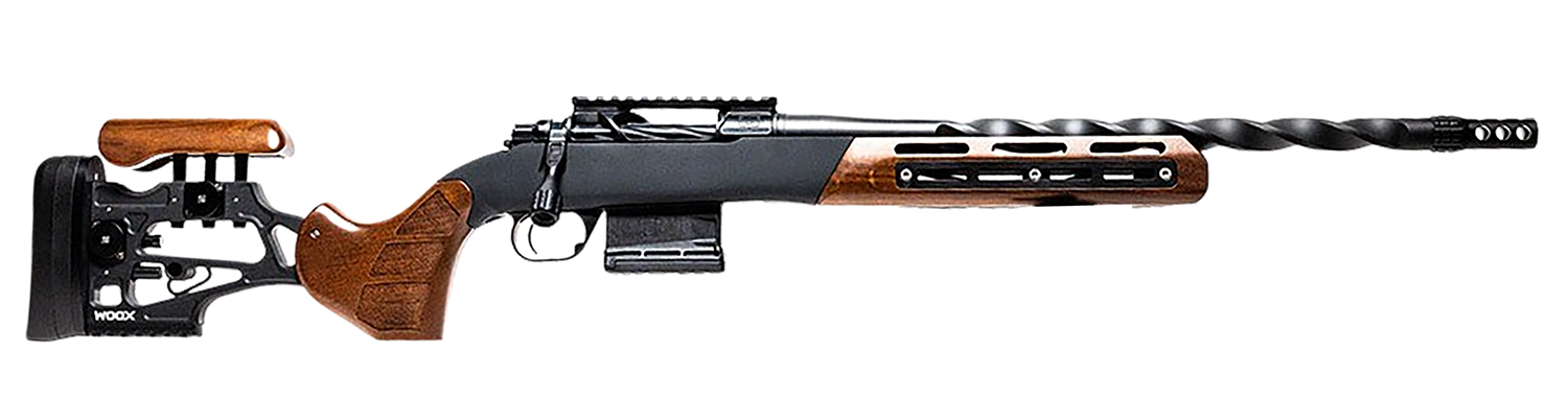 Horizon Firearms HRFMAX22CM18R Venatic Max 22 Creedmoor 5+1 18"  Nano Flat Black Fluted Threaded Barrel, Black DLC Aluminum Receiver w/Picatinny Rail, Woox Furiosa Aluminum/Wood Stock, Right Hand