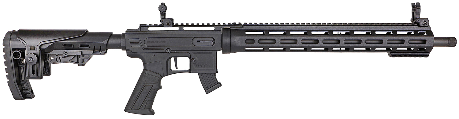 Derya Firearms TM22.FLASH.18 TM22 Flash 22 LR 10+1 18" Black Anodized Threaded Barrel, Black Anodized Aluminum Receiver w/Picatinny Rail, M-LOK Handguard & Forend, Black Fixed Polymer Stock, Black Pol