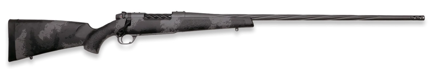 Weatherby MLW01N7MMWR8B Mark V Live Wild 7mm Wthby Mag 3+1 26" Carbon Gray Cerakote Fluted Threaded Barrel & Steel Drilled & Tapped Receiver, Black w/Gray Accents Fixed Polymer Stock, Right Hand