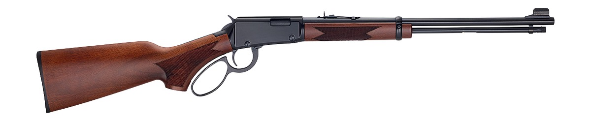 Henry H001PG22 Western 22 S/L/LR 15/17/21+1 18.50" Blued Round Barrel, Black Aluminum Grooved Receiver, American Walnut Fixed w/Pistol Grip Stock