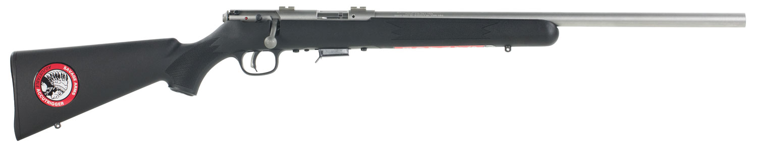 Savage Arms 96703 93R17 FVSS Full Size 17 HMR 5+1 21" Matte Heavy Button Rifled Barrel, Matte Drilled & Tapped Stainless Steel Receiver, Matte Black Fixed Synthetic Stock, Right Hand