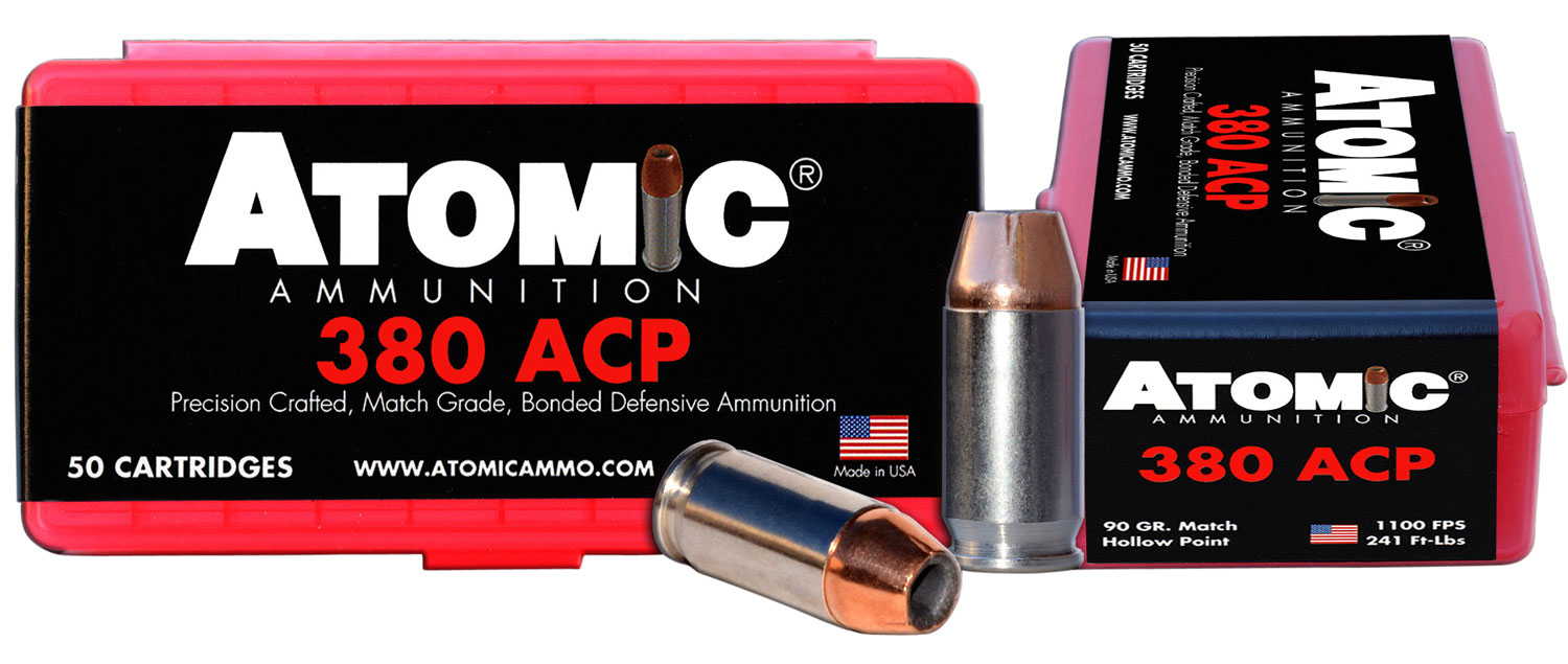 Atomic Ammunition 00414 Pistol Precision Craft 380ACP 90gr Hollow Point 50 Per Box/10 Case 3 Atomic Ammunition 00414 Pistol Precision Craft 380ACP 90gr Hollow Point 50 Per Box/10 Case