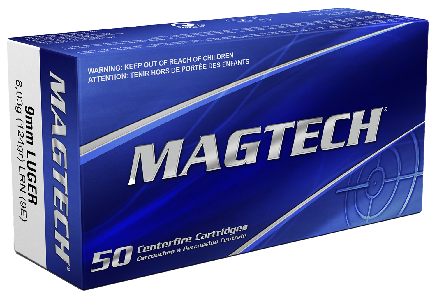 Magtech 9E Range/Training 9mmLuger 124gr Lead Round Nose 50 Per Box/20 Case 3 Magtech 9E Range/Training 9mmLuger 124gr Lead Round Nose 50 Per Box/20 Case