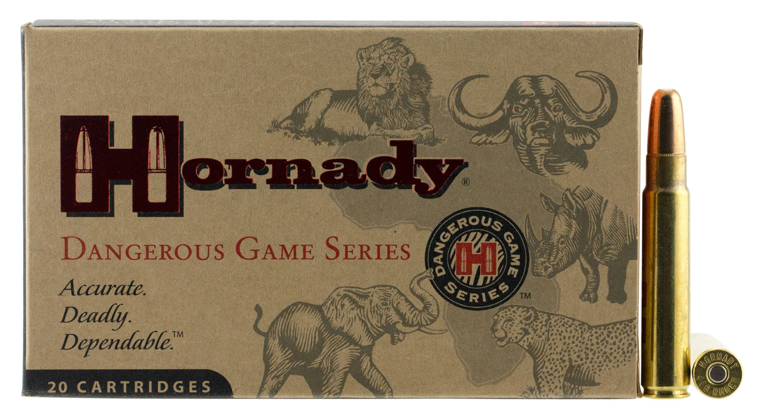 Hornady 82666 Dangerous Game  416Ruger 400gr Dangerous Game Solid 20 Per Box/6 Case