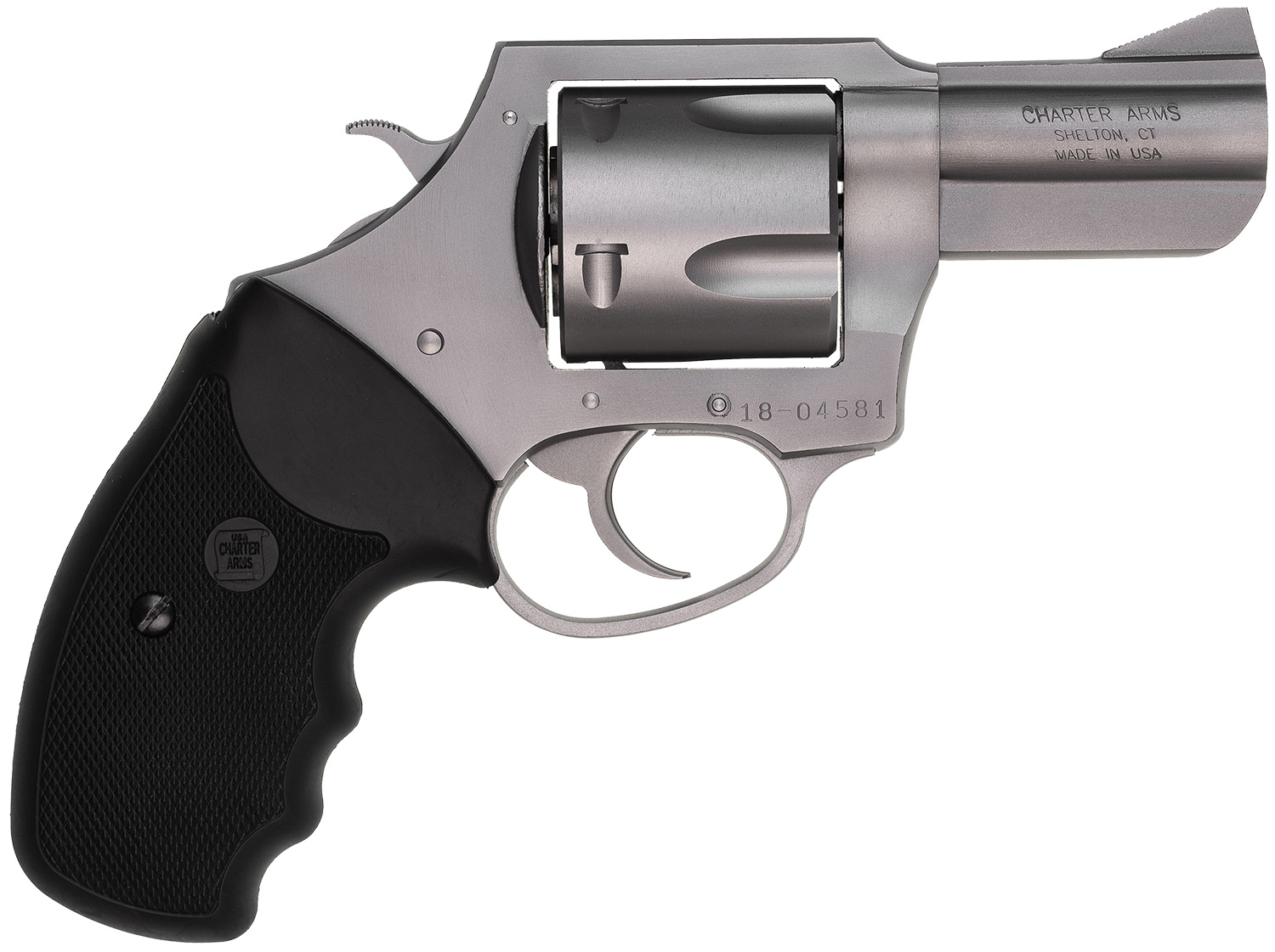 Charter Arms 74530 Bulldog Extra Large 45 Colt (LC), 5 Shot 2.50" Matte Stainless Steel Barrel, Cylinder & Frame w/Black Finger Grooved Rubber Grip 3 Charter Arms 74530 Bulldog Extra Large 45 Colt (LC), 5 Shot 2.50" Matte Stainless Steel Barrel, Cylinder & Frame w/Black Finger Grooved Rubber Grip