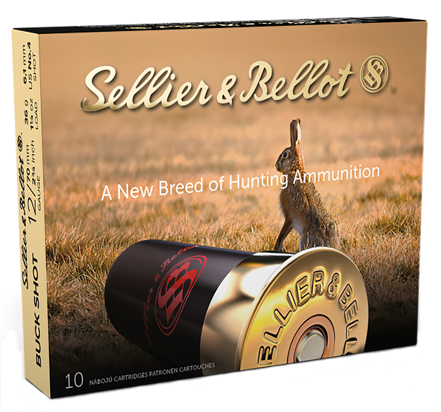 Sellier & Bellot SB12BSD Hunting 12Gauge 2.75" 27Pellets 1 1/4oz 4Buck Shot 10 Box/25 Case 3 Sellier & Bellot SB12BSD Hunting 12Gauge 2.75" 27Pellets 1 1/4oz 4Buck Shot 10 Box/25 Case