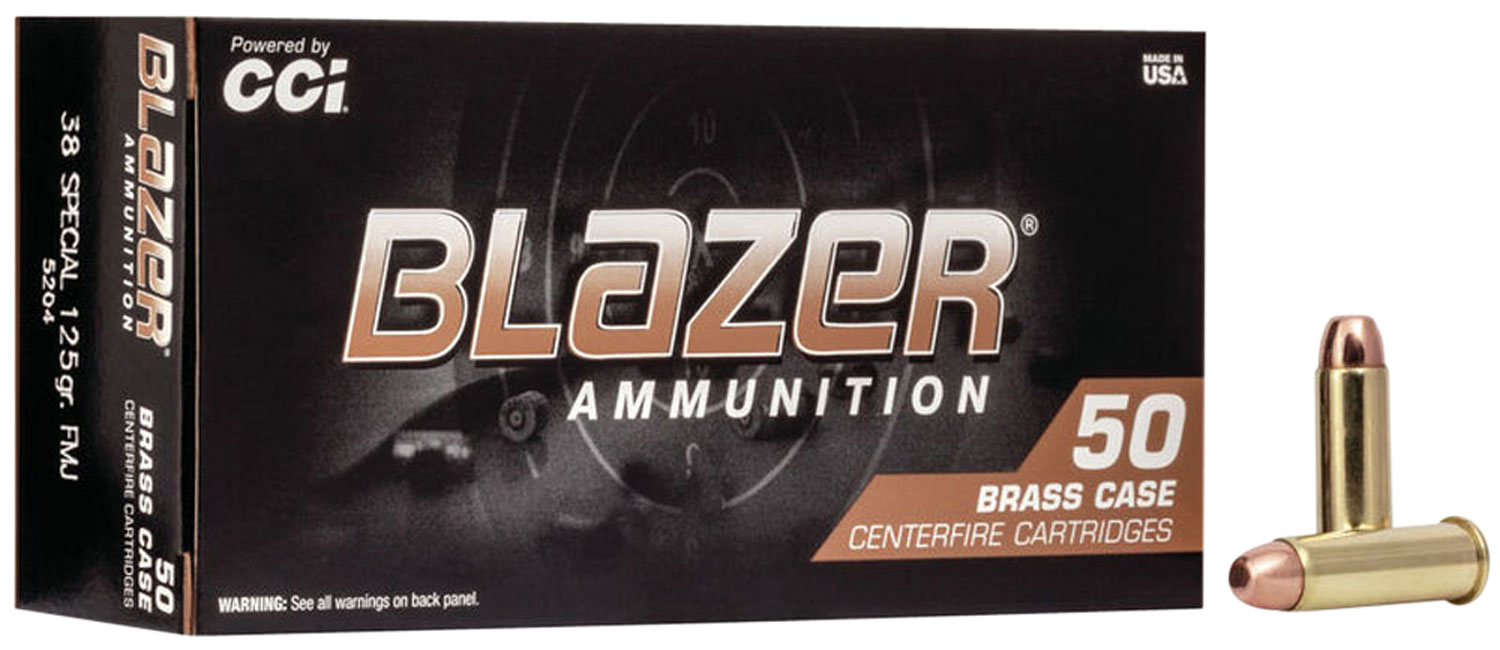 CCI 5204 Blazer Brass Handgun 38Special 125gr Full Metal Jacket 50 Per Box/20 Case 3 CCI 5204 Blazer Brass Handgun 38Special 125gr Full Metal Jacket 50 Per Box/20 Case