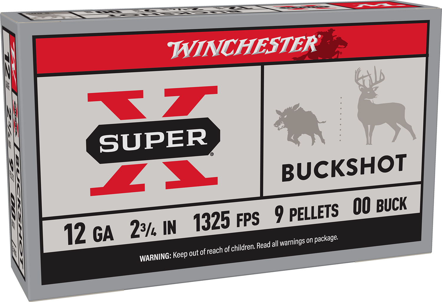 Winchester Ammo XB1200 Super X  12Gauge 2.75" 9Pellets 00Buck Shot 5 Per Box/50 Case