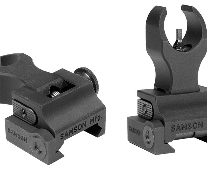 Samson 020003301 Quick Flip Front Sight Gas Block Extended Height (A2)  Black Hardcoat Anodized Flip Up for AR-15