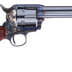Taylors & Company 556208DE Short Stroke Gunfighter 45 Colt (LC) 6rd 5.50" Blued Cylinder & Barrel Color Case Hardened Steel Frame Checkered Walnut Army Size Grip (Taylor Tuned) 1 9802