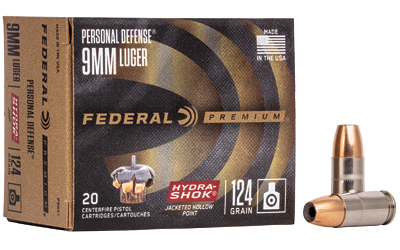 FED HYDRA-SHOK 9MM 124GR HP 20/500 3 FED HYDRA-SHOK 9MM 124GR HP 20/500