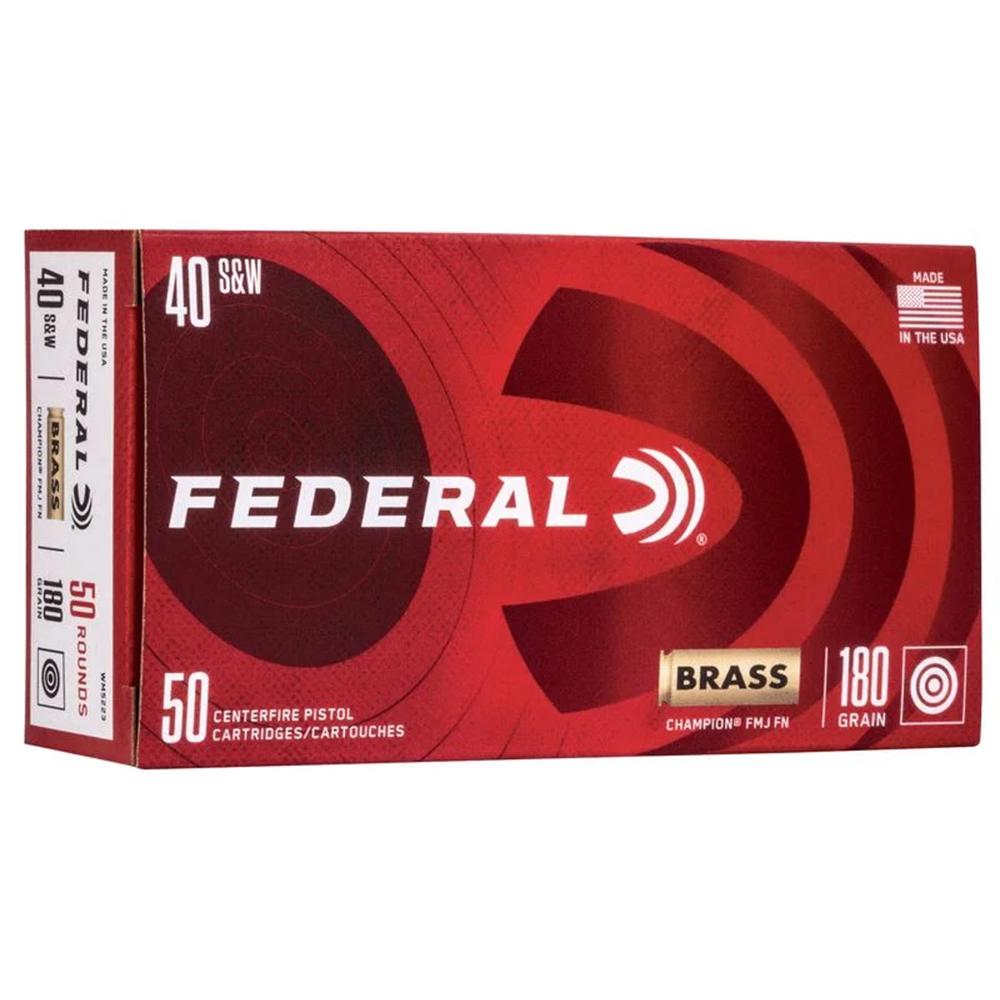 Federal Champion Handgun Ammunition .40 S&W 180 gr FMJ 50/Box 3 Federal Champion Handgun Ammunition .40 S&W 180 gr FMJ 50/Box
