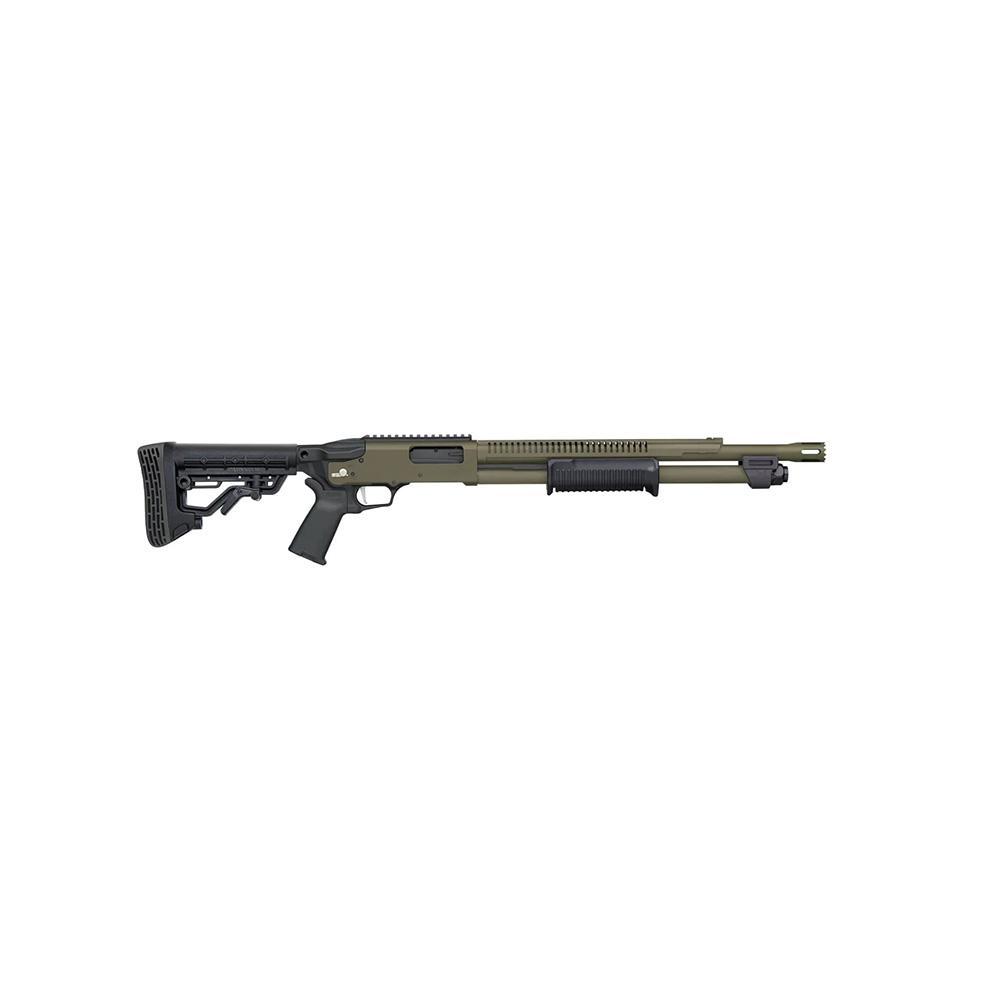 Mossberg 590R Stand-Off OD Green Cerakote Shotgun 12ga 3" Chamber 6rd Capacity 18.5" Barrel Adjustable Stock