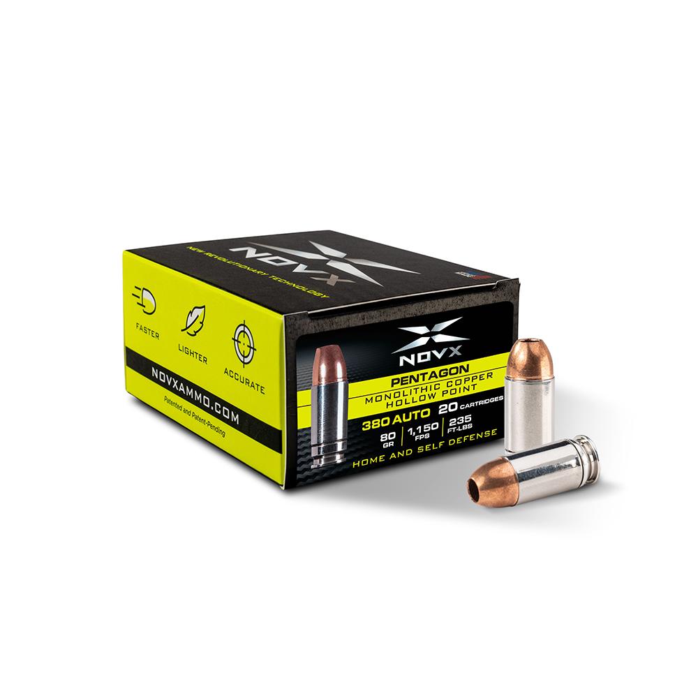 NovX Pentagon Handgun Ammunition 380 Auto 80gr CHP 1150 fps 20/ct 3 NovX Pentagon Handgun Ammunition 380 Auto 80gr CHP 1150 fps 20/ct