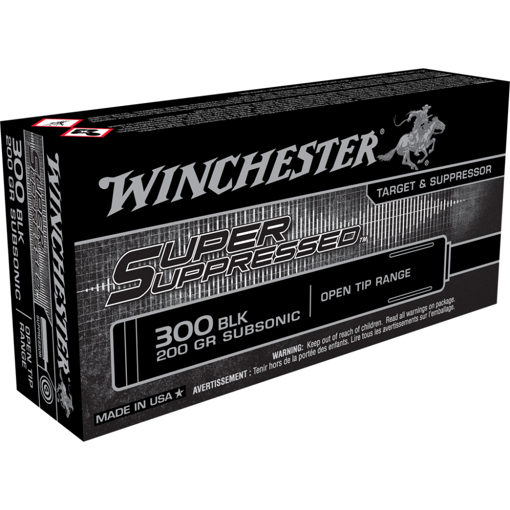 Winchester Super Suppressed Rifle Ammunition .300 AAC Blackout 200gr FMJOT 1060 fps 20/ct