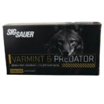 https3A2F2Fmedia.chattanoogashooting.com2Fimages2Fproduct2FXI7391582Fsig ammo 22 250 rem 55gr varmint 2526 predator varmageddon box 20 xi739158 0002 Front