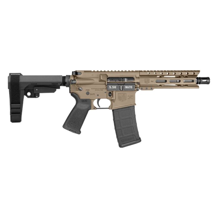 Cart 4 DIAMONDBACK DB15 5.56 7" DIAMONDBACK, W/ 6" PC M-LOK RAIL, FLAT DARK EARTH, SBA3 BRACE, (1) 30RD PM