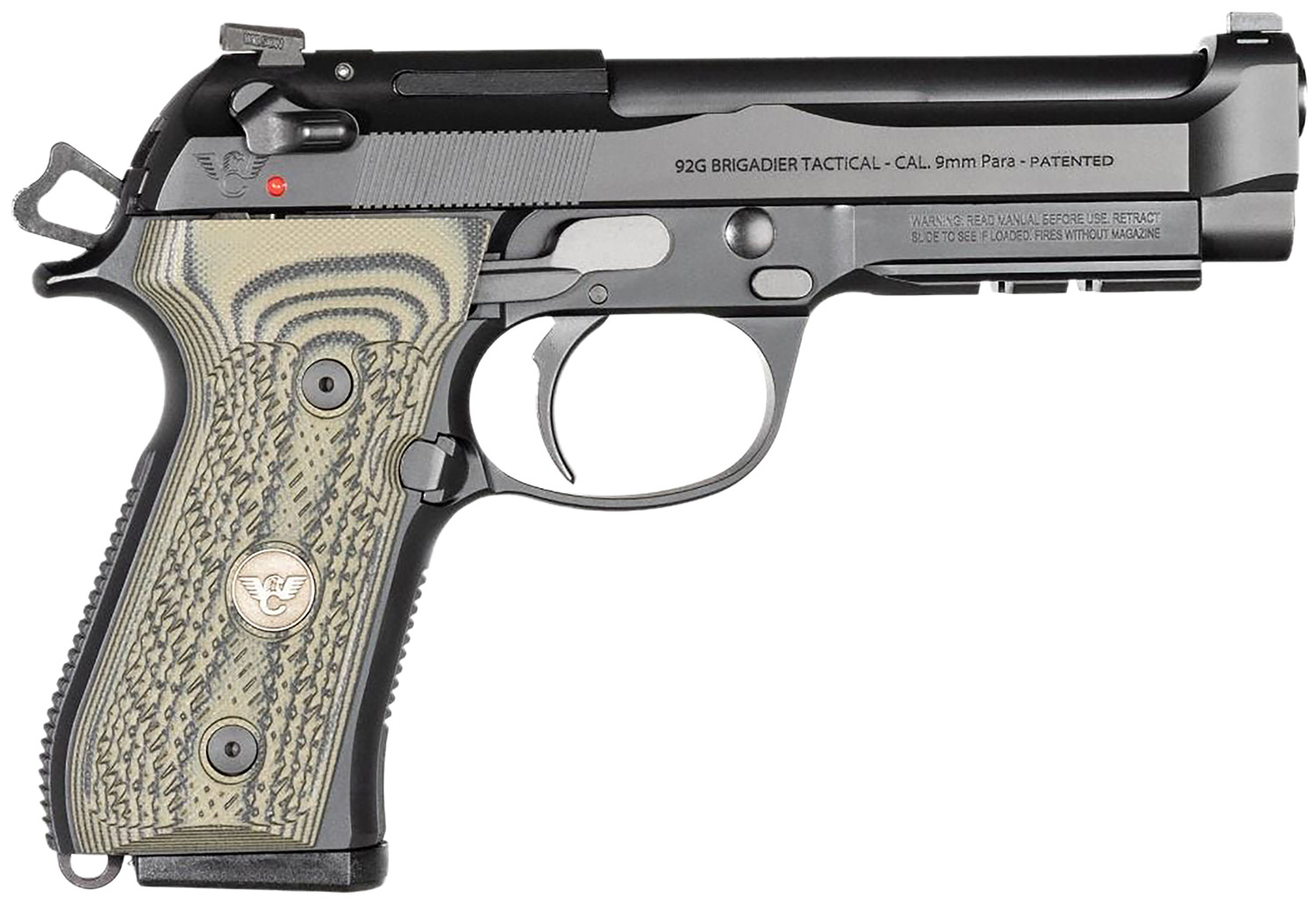 Wilson Combat BER92BRIG9 92G Brigadier Tactical 9mm Luger 15+1 4.70" Target Crown Steel Barrel, Black Serrated Steel Slide, Black Steel Frame w/Picatinny Rail, Dirty Olive G10 Grip, Ambidextrous 3 Wilson Combat BER92BRIG9 92G Brigadier Tactical 9mm Luger 15+1 4.70" Target Crown Steel Barrel, Black Serrated Steel Slide, Black Steel Frame w/Picatinny Rail, Dirty Olive G10 Grip, Ambidextrous