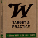 Winchester Ammo WM855K USA M855 Green Tip 5.56x45mmNATO 62gr Full Metal Jacket Lead Core 20 Per Box/50 Case 1 129082