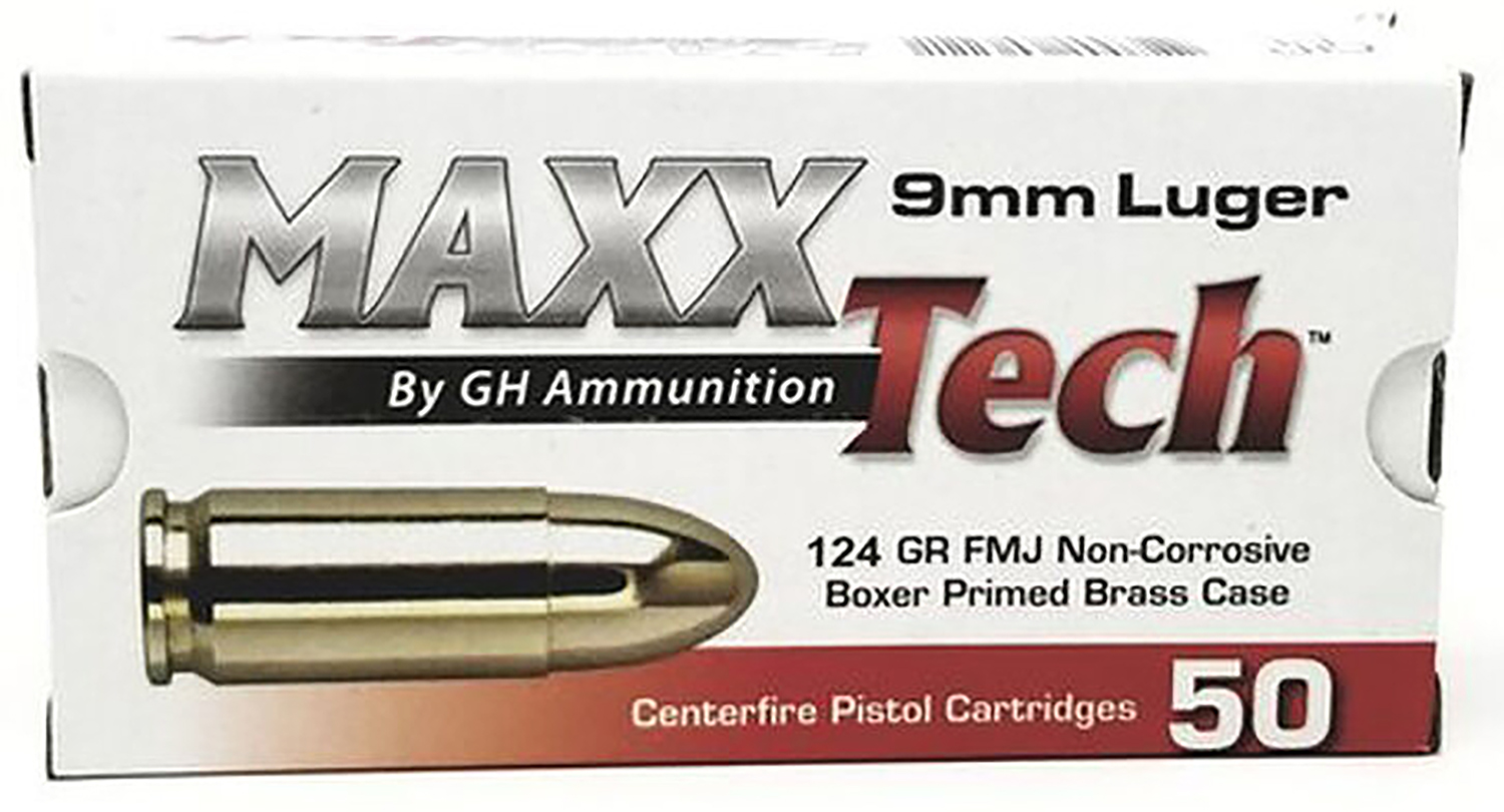 MaxxTech PTGB912B Brass Pistol 9mmLuger 124gr Full Metal Jacket 50 Per Box/10 Case 3 MaxxTech PTGB912B Brass Pistol 9mmLuger 124gr Full Metal Jacket 50 Per Box/10 Case